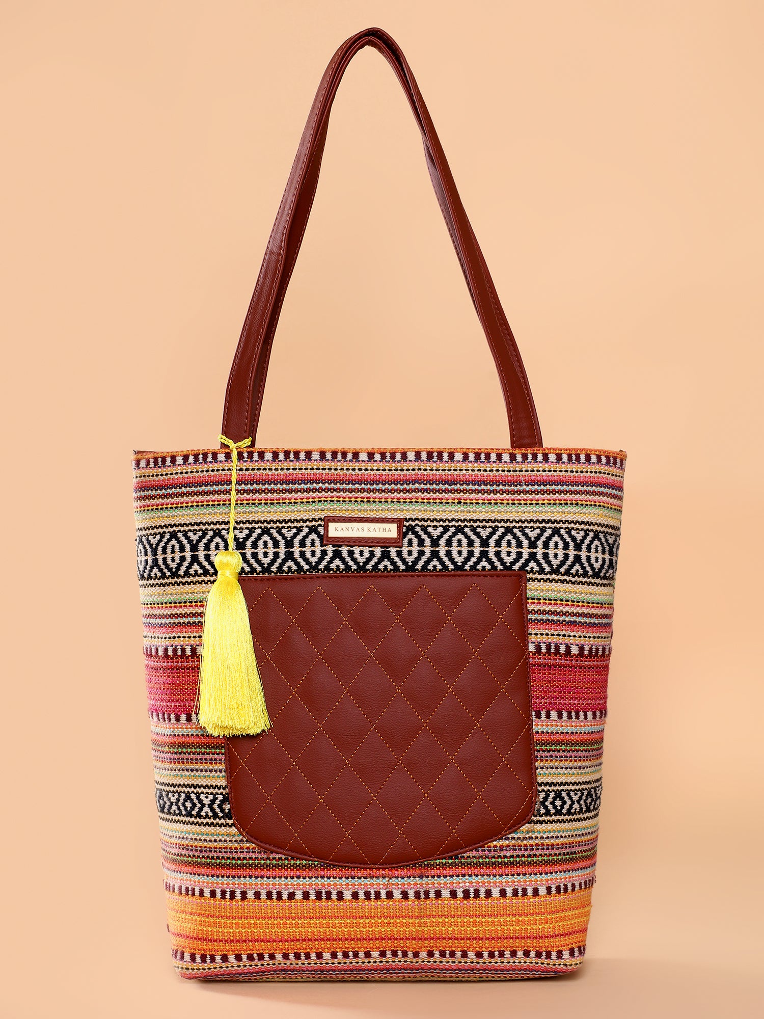 Zip Pocket Vera Bradley Front Pocket Straw Tote Everyday Tote Bag