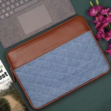 Denim Sleeve / Slip Case For 13" Laptops & Macbooks  (Light Blue)