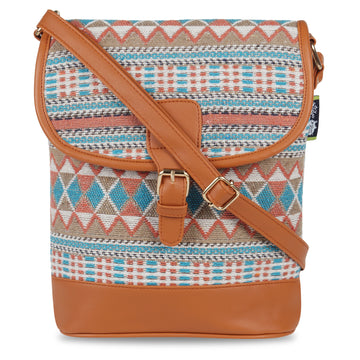 Kanvas Katha Multicolor Jacquard Sling Bag for Women