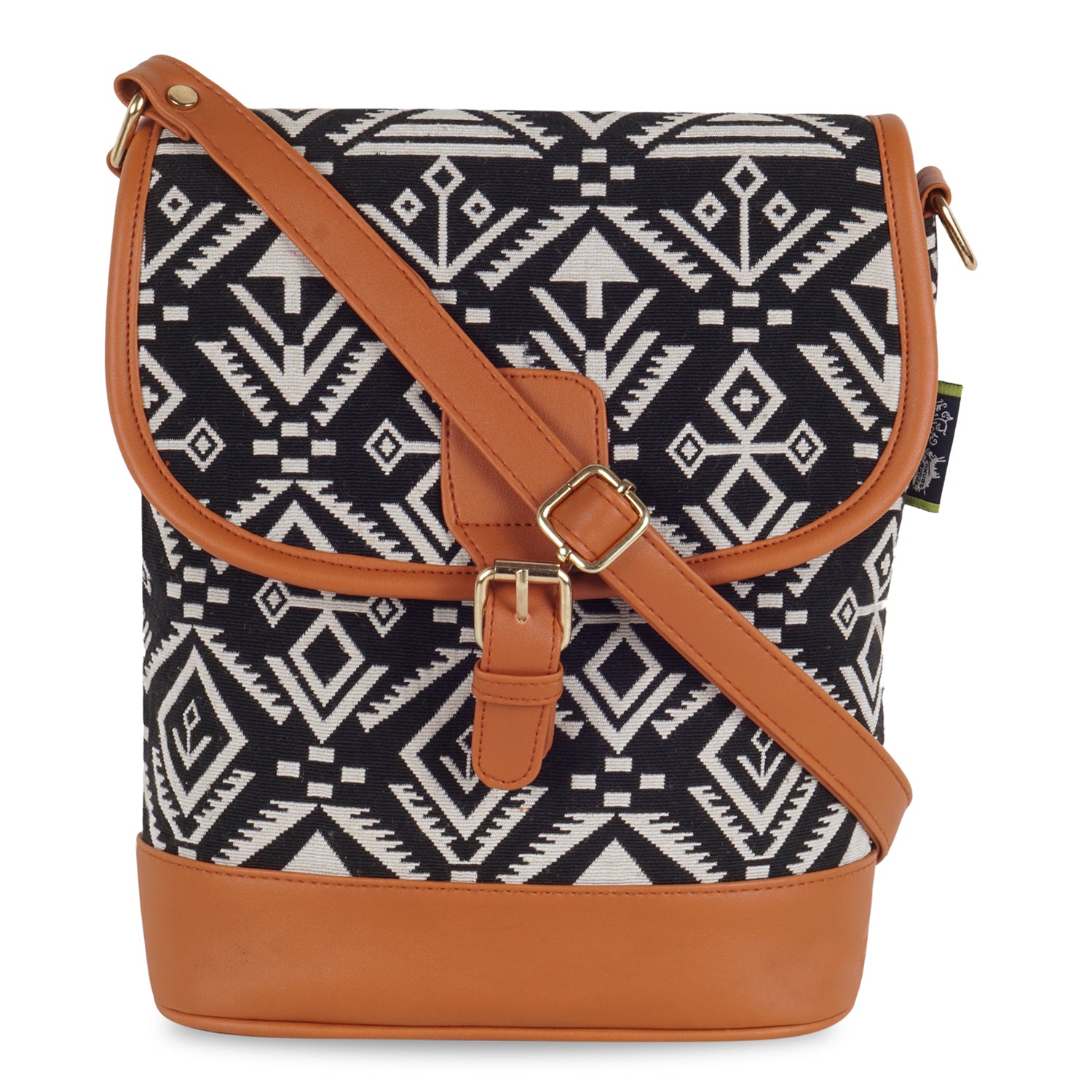 Kanvas Katha Multicolor Jacquard Sling Bag for Women