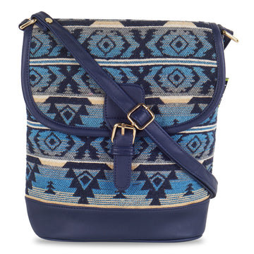 Kanvas Katha Multicolor Jacquard Sling Bag for Women