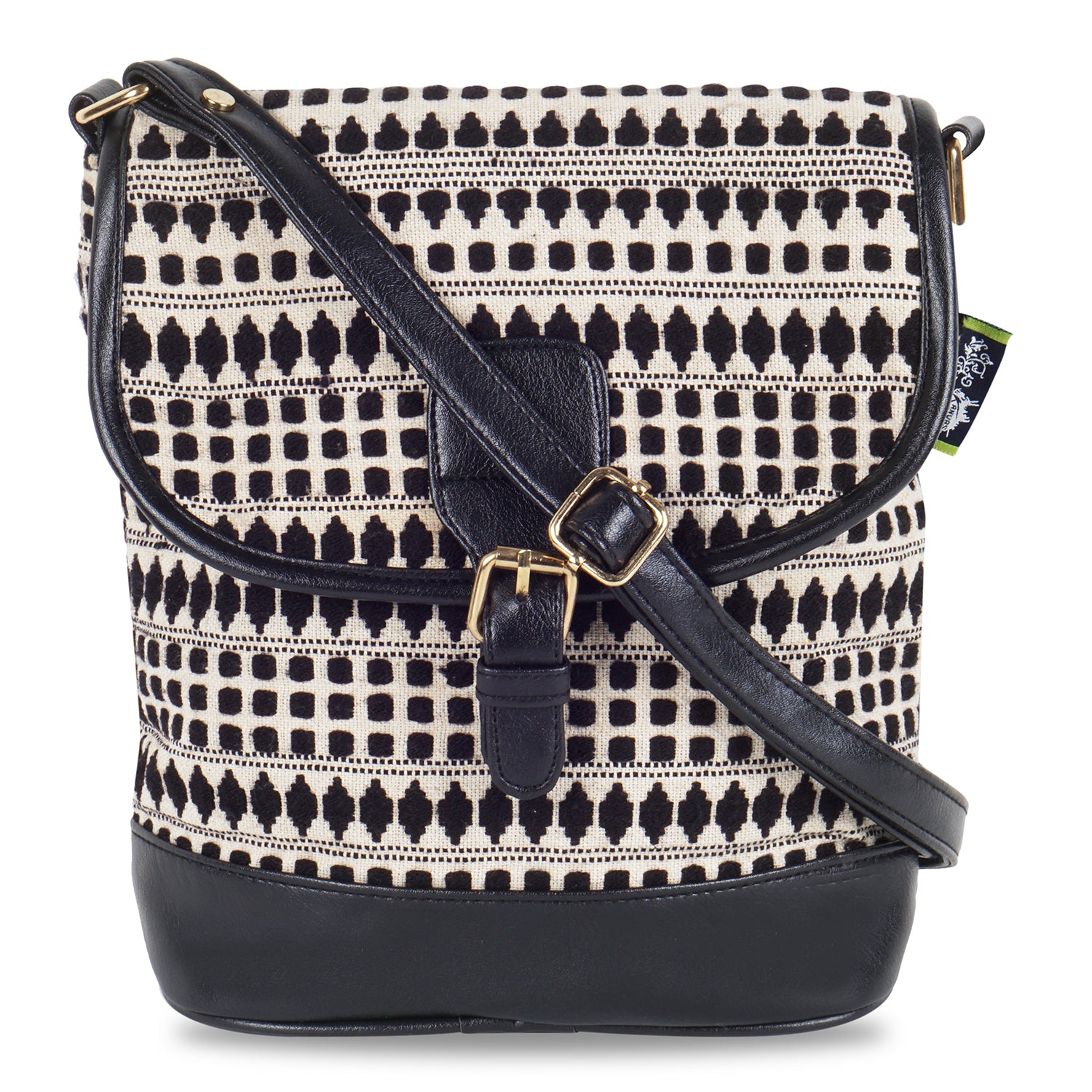 Kanvas Katha Multicolor Jacquard Sling Bag for Women