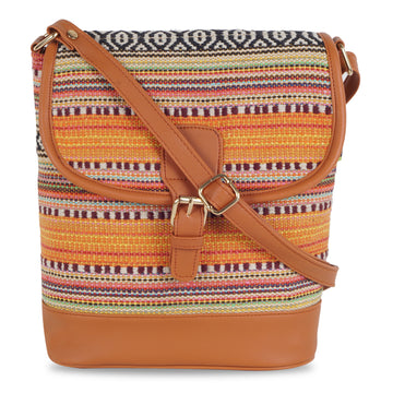 Kanvas Katha Multicolor Jacquard Sling Bag for Women