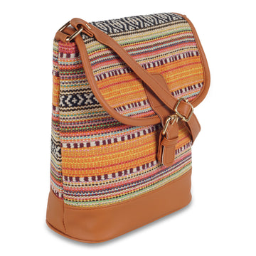 Kanvas Katha Multicolor Jacquard Sling Bag for Women