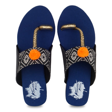 Kolhapuri Chappal  (Indigo Blue)